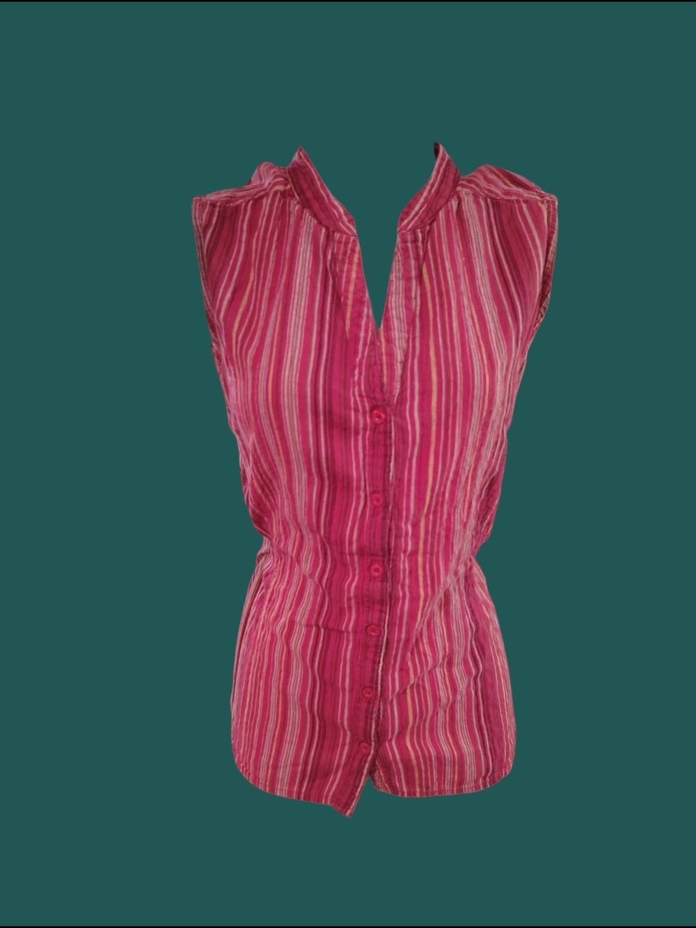 Y2K Cottagecore Boho Striped Button Up Vintage St John's Bay Multicolored Size L